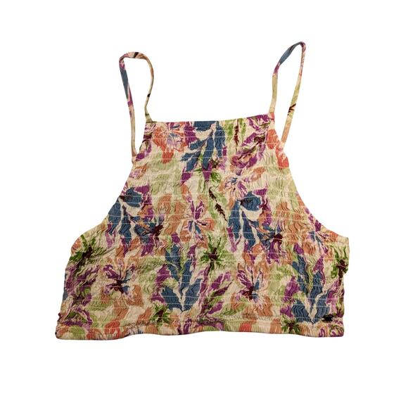 Roxy Halter Tank Women's Small Floral Stretch Y2K Boho Summer fun EUC‎ - Picture 1 of 10